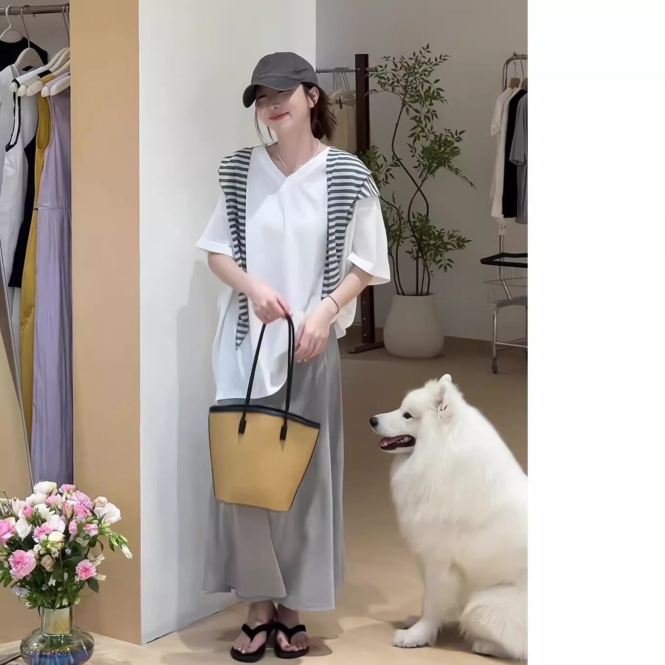Loose-fitting Fashion Top And Skirt Two-piece Set