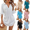 Loose-Fitting Slimming Drawstring Shirt For Women