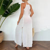Womens Hollow-Out Lace Halterneck Beach Vacation Long Dress