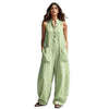 Fashionable Loose V-Neck Long Striped Jumpsuit