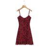 Retro Floral Mesh Slip Dress Women