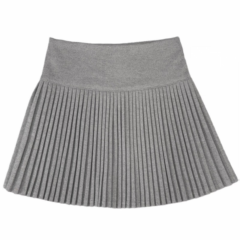 High-waisted Pleated A-line Loose Casual Short Skirt