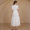 Women's Hollow-Out Embroidered Short-Sleeve Dress