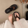 Women's Thick Sole Flip Flops, Summer Outdoor Wear, Vacation Style, Fashion Casual Slide Sandals To Match Dresses