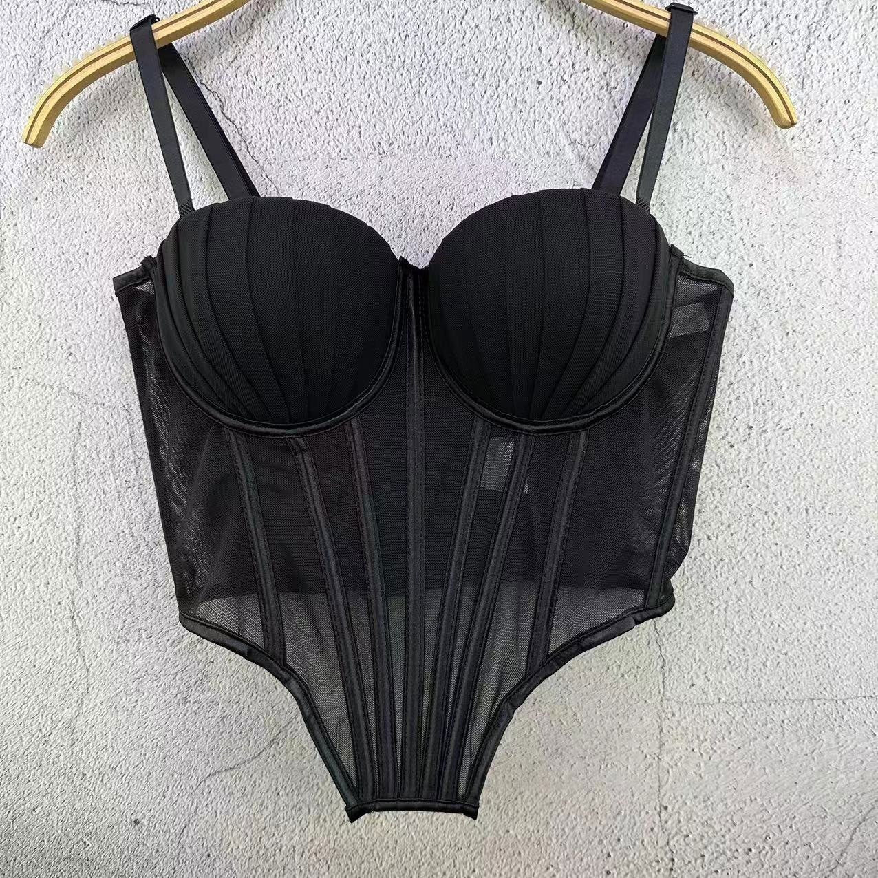 Strapless Pleated-cup High-end Fishbone Corset