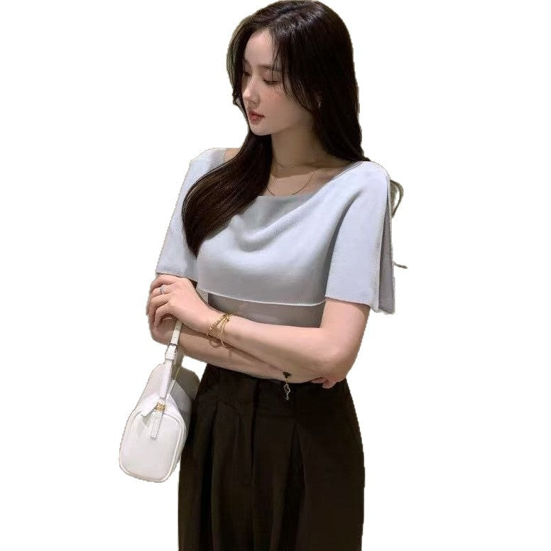 Elegant All Matching Short Sleeved Knitted Cardigan For Women