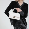 Spring Womens Commuter Light-Luxury Solid-Colored Crossbody Bag With Lock Closure