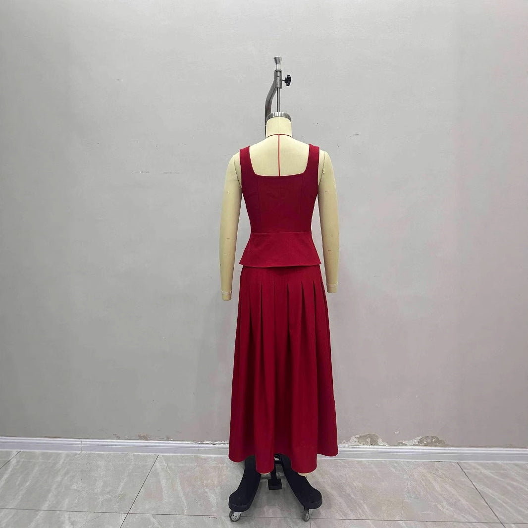 Large A-line Hem Slit Skirt Suitable For Both Work And Casual Wear