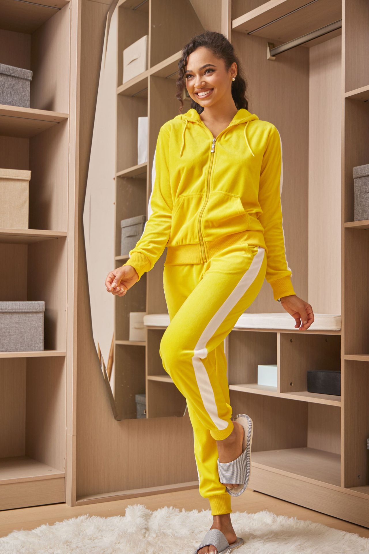 Velvet Long-Sleeve Womens Casual Sports Suit