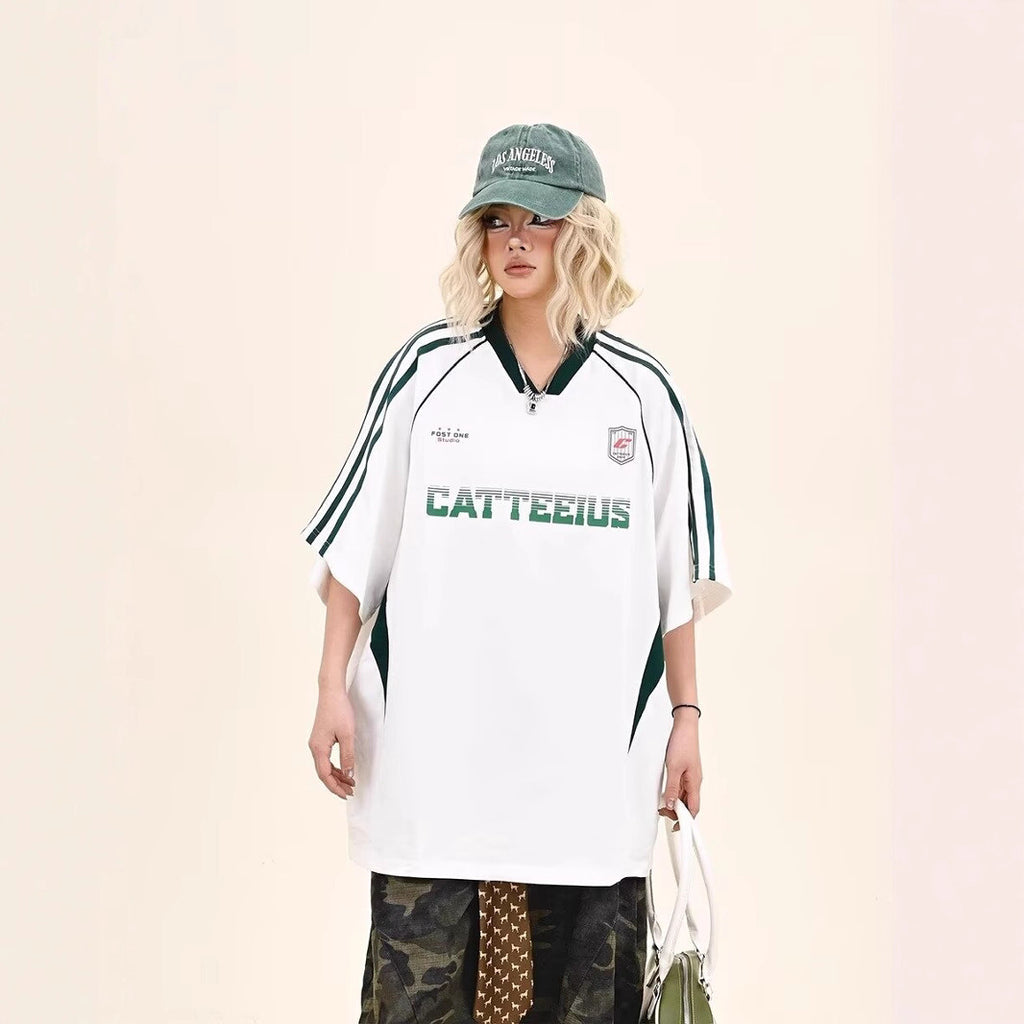 Retro Letter Short-Sleeve T-Shirt Women's Summer Sport