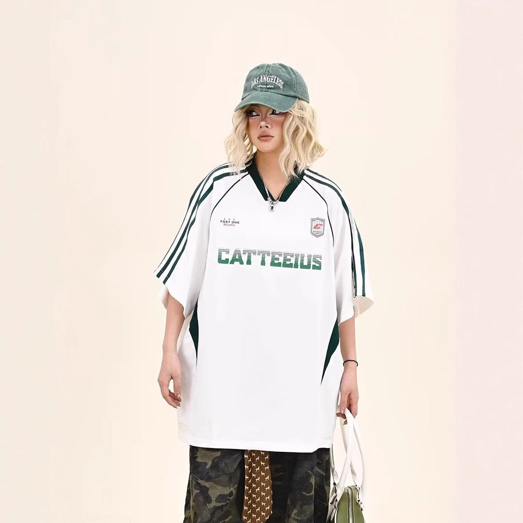 Retro Letter Short-Sleeve T-Shirt Women's Summer Sport
