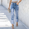 Harun Ankle-bite Ripped Cropped Pants For Women