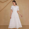 Women's Hollow-Out Embroidered Short-Sleeve Dress