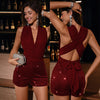 Women's Patchwork Sequin Casual Jumpsuit