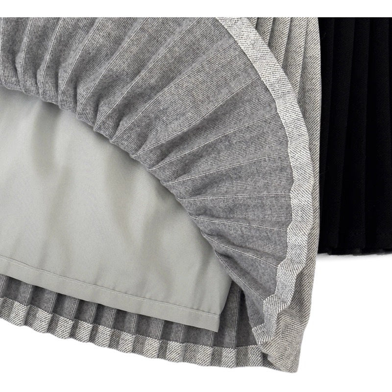 High-waisted Pleated A-line Loose Casual Short Skirt
