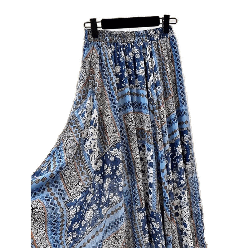 Plus-size Ethnic-style Floral French-style Skirt