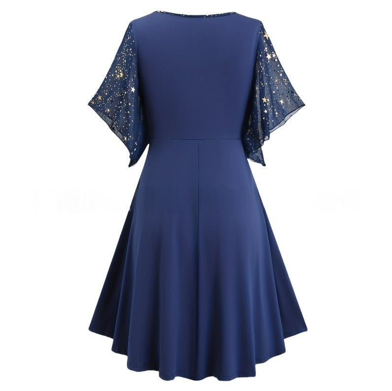 Buttoned Pocket Pleated Detailing Bishop Sleeves An Elegant And Sophisticated Dress