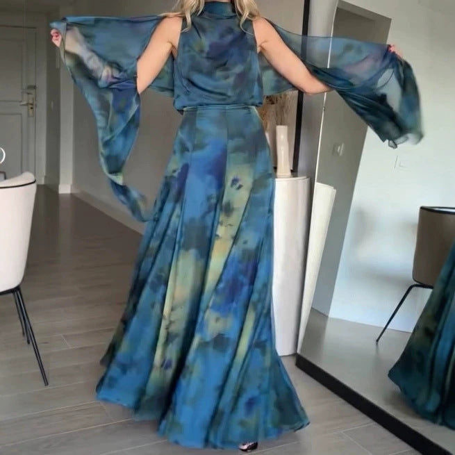 Artistic Retro Mesh Breathable Long Dress