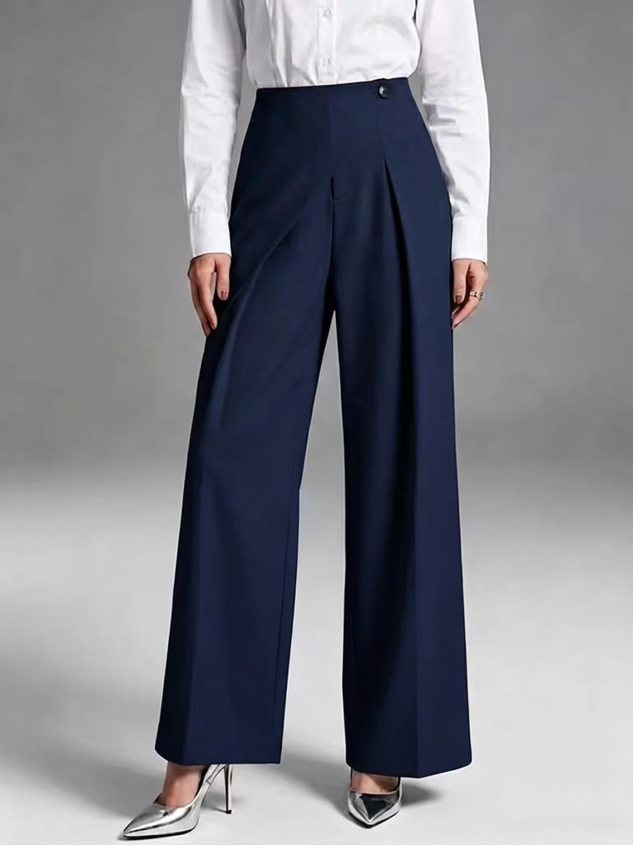 Elegant Straight-Leg Casual Wide-Leg Suit Pants For Women