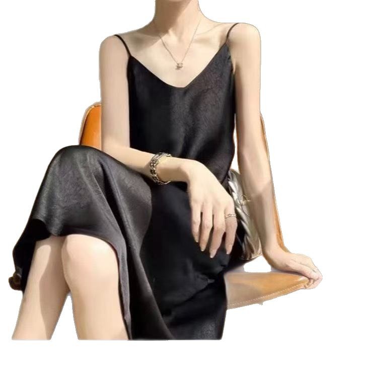Satin Chinese-style Floor-length Figure-flattering Elegant Jacquard Dress