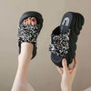 Women's Platform Slide Sandals Summer Outdoor 2026 New Simple Versatile Height Increasing Slip-on Sandals Vacation Casual Wedge Slides