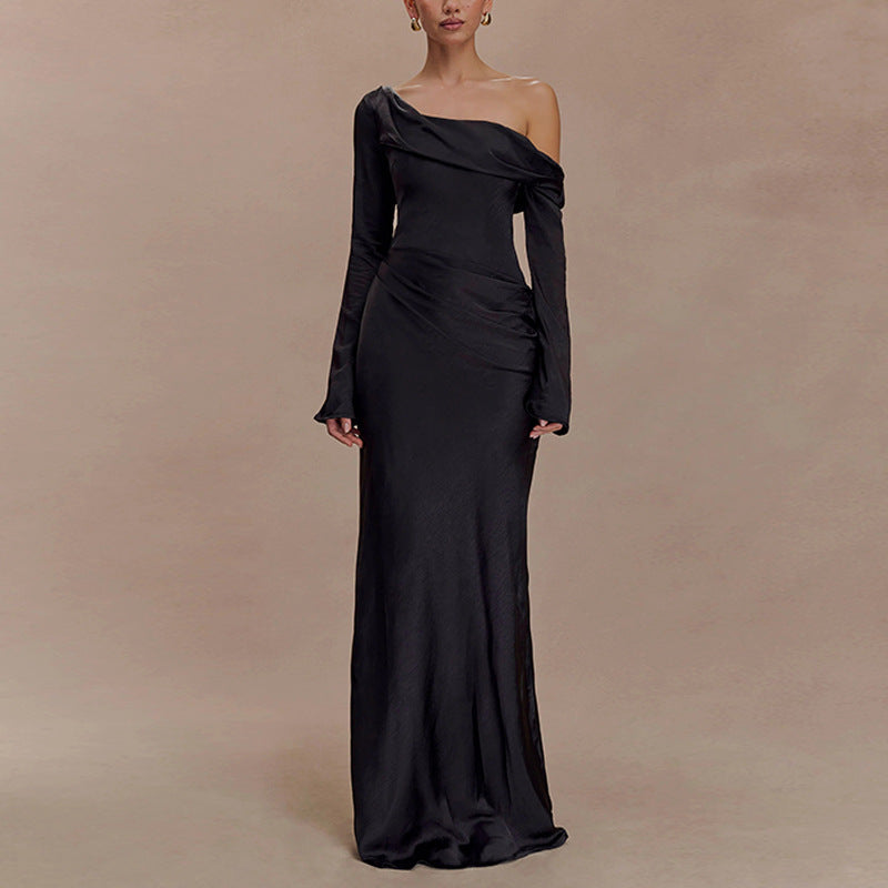 Women's Satin Banquet Fashion Casual Dress
