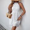 Solid-color Lace Everyday Casual Sleeveless Dress