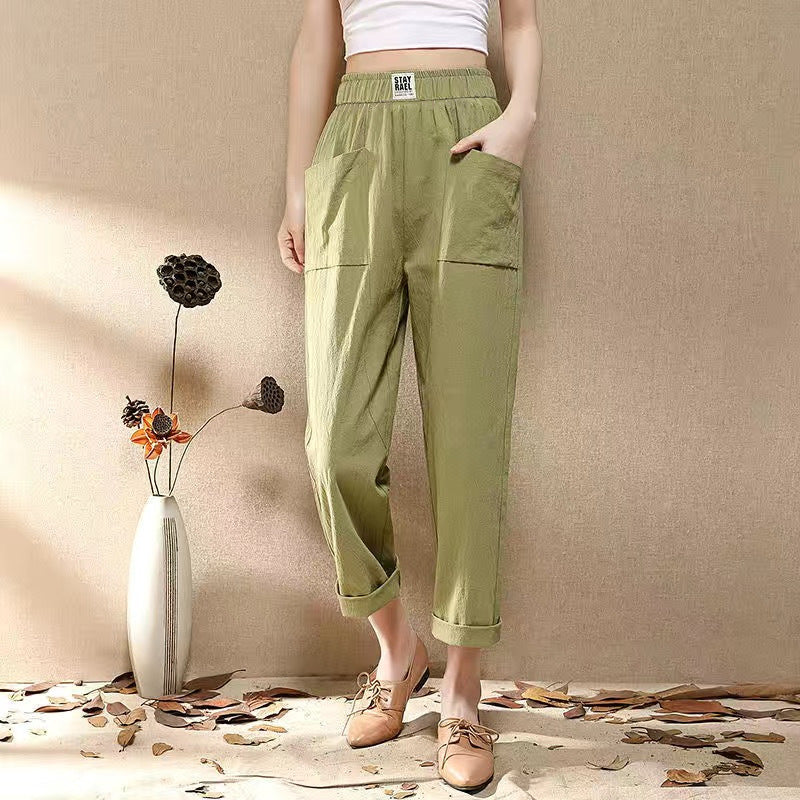 Casual Slimming Cotton-Linen Harem Pants