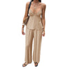 SpringSummer Resort-Style Camisole T-shirt And Pants Womens Outfit Set