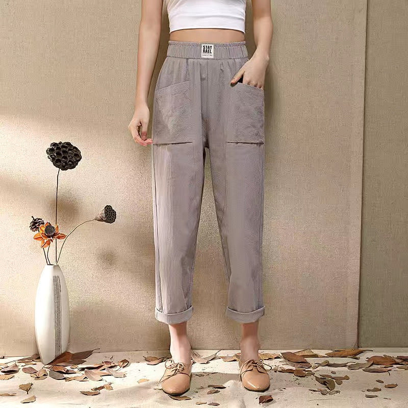 Casual Slimming Cotton-Linen Harem Pants