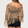 European And American Handmade Sequin-Embroidered Triangle Scarf Shawl Cloak