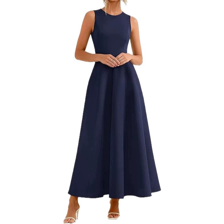 Womens Slim-Fit Long Casual Vest Dress