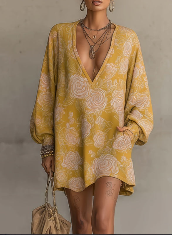 2026 New Relaxed Lantern Sleeve Dress