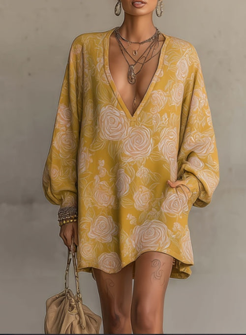 2026 New Relaxed Lantern Sleeve Dress