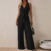 Strap High-Waist Sleeveless Jumpsuit Fashion Casual Set