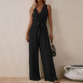 Strap High-Waist Sleeveless Jumpsuit Fashion Casual Set