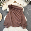 Loose-fitting Figure-flattering Chiffon Blouse For Women