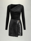 European And American-style Patchwork Dress For Women