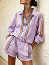 Printed Casual Shirt And Shorts Two-piece Set