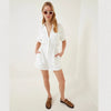 Workwear Jumpsuit Loose-fitting Figure-flattering Made Of Cotton And Linen