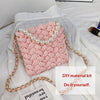 DIY Craft Kit Yarn, Crochet Hook, And Fabric Strips For Making A ShoulderCrossbody Bag