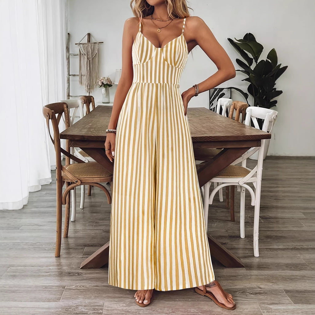 Loose-fitting Sleeveless Backless Jumpsuit For Women