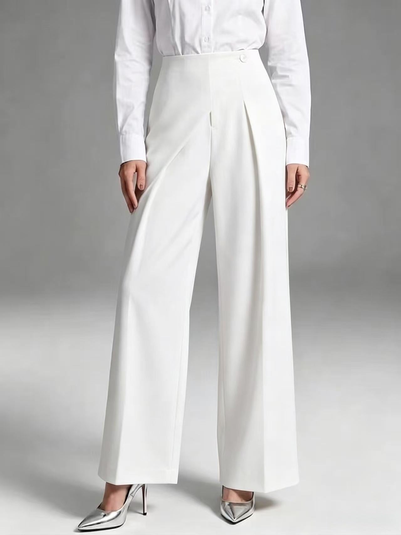 Elegant Straight-Leg Casual Wide-Leg Suit Pants For Women