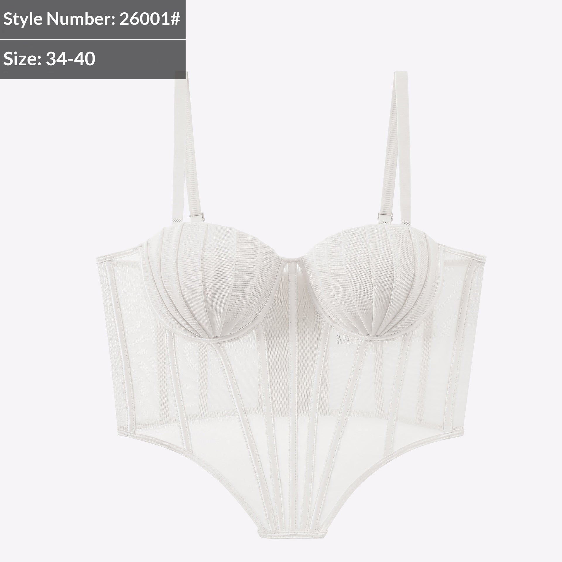 Strapless Pleated-cup High-end Fishbone Corset