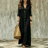 Shirt-collar Floor-length Casual Simple Long Dress