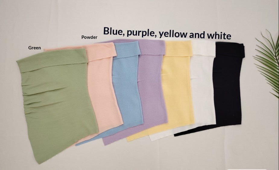 Sleeveless Solid-Color Tube Top Vest For Women