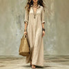 Shirt-collar Floor-length Casual Simple Long Dress