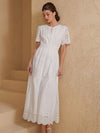 Women's Hollow-Out Embroidered Short-Sleeve Dress