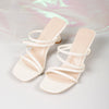 Plus-size Fish-mouth Fashionable Square-toe Stiletto-heeled Outdoor Sandals For Women