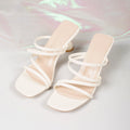 Plus-size Fish-mouth Fashionable Square-toe Stiletto-heeled Outdoor Sandals For Women